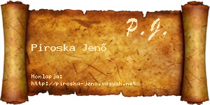 Piroska Jenő névjegykártya